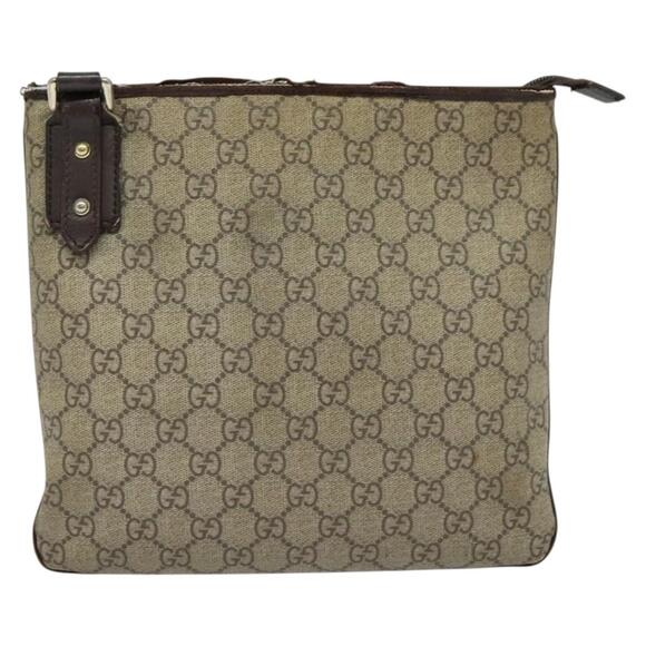GUCCI GG Supreme Shoulder Bag Pvc Outlet Beige Silver - Picture 2 of 16
